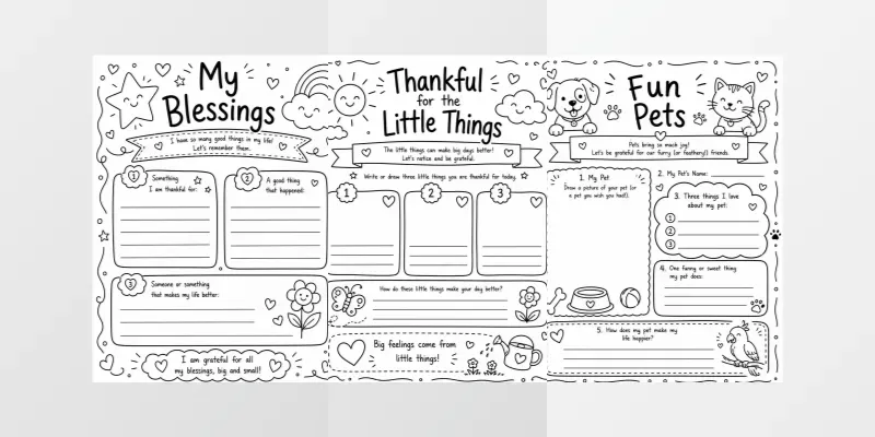 Cute Kids Gratitude Journal Page Creators generated by undefined