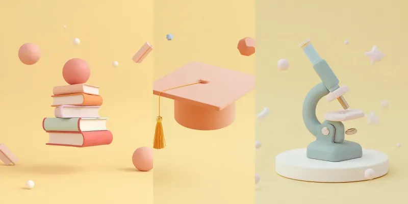 3D Minimalist Clay Education Icons generated by undefined