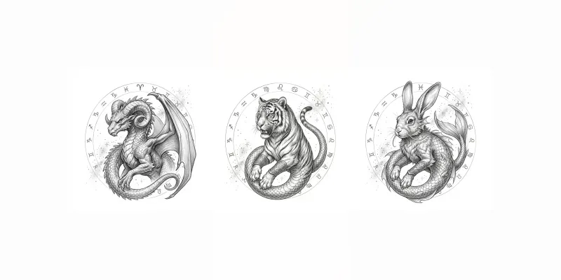 Pencil Sketch Zodiac Animal Merchandise generated by undefined