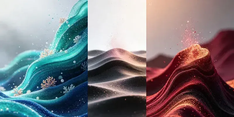 Glitter Particle Wave Landscapes