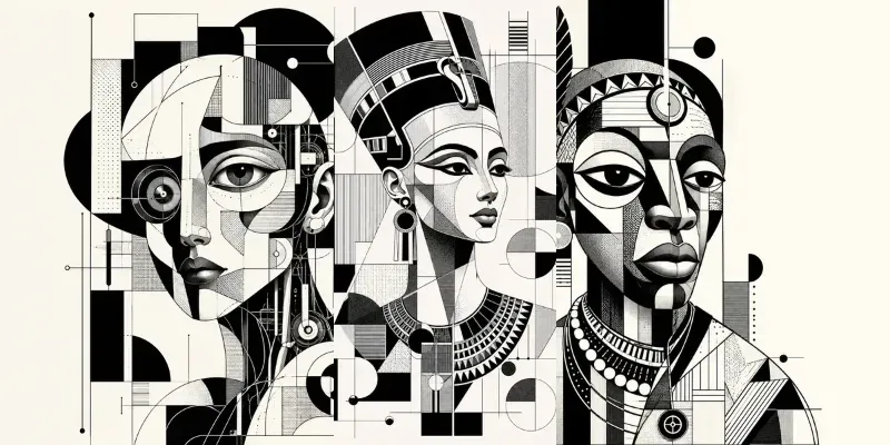 Abstract Cubist Geometric Portraits generated by undefined