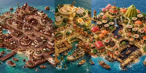 Edible Island Worlds generated by chatgpt-image