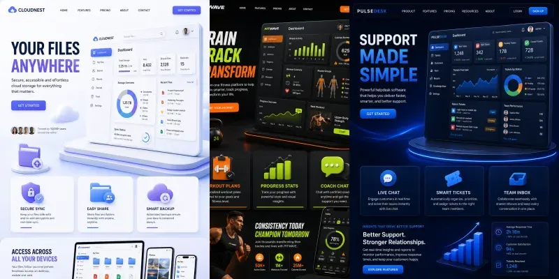 3D Saas Landing Page Studios generated by undefined