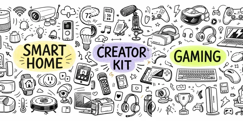 Hand Drawn Gadget Doodles generated by undefined