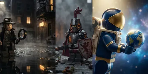 Cinematic Lego Images generated by gemini-image