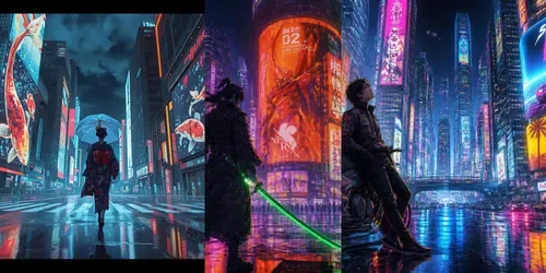 Cyberpunk Anime Megacities generated by leonardo