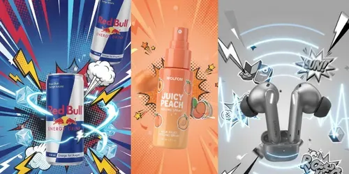 Kinetic Typography Product Ads generated by veo