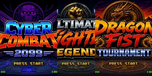 16bit Fighting Game Main UI Screens generated by chatgpt-image