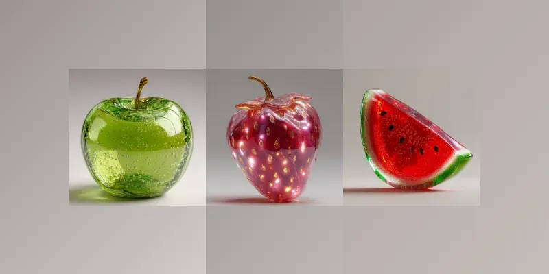 Blown Glass Fruit Illustrations generated by undefined