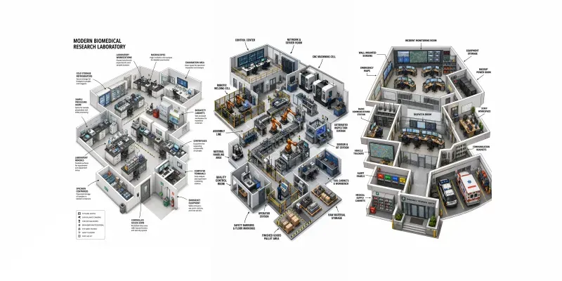 Isometric Technical Cutaway Scenes generated by undefined