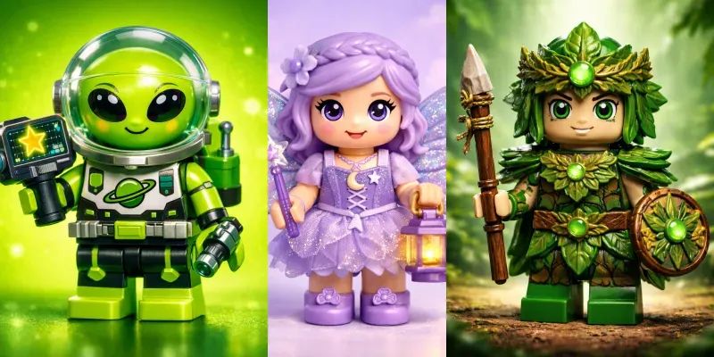 Playful Brick Character Studio Art generated by undefined