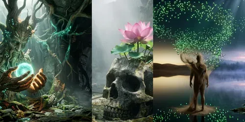 Lives And Deaths Surreal generated by gemini-image