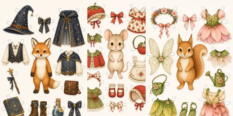 Strawberry Bunny Vintage Dressup Sheets generated by undefined