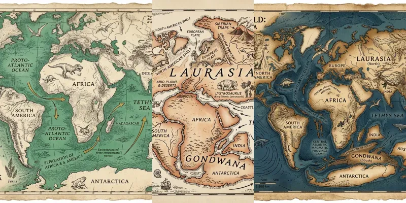 Prehistoric World Map Graphic Assets generated by undefined
