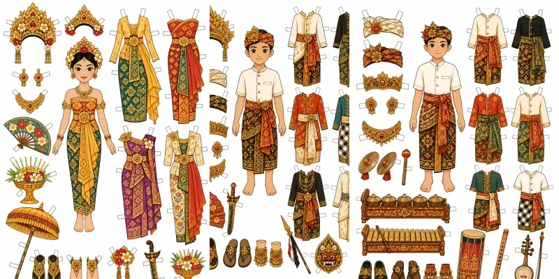 Balinese Folk Paper Dolls generated by undefined