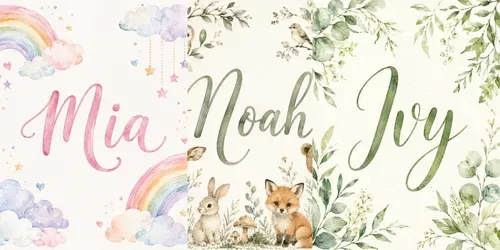 Watercolor Nursery Name Signs generated by chatgpt-image