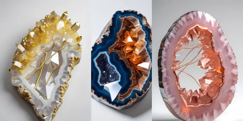 Luxurious Crystal Geode Art generated by undefined