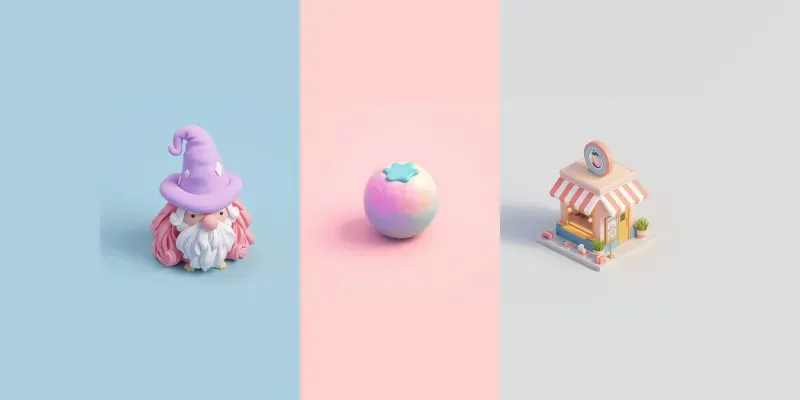 3D Cute Isometric Clay Icons generated by undefined