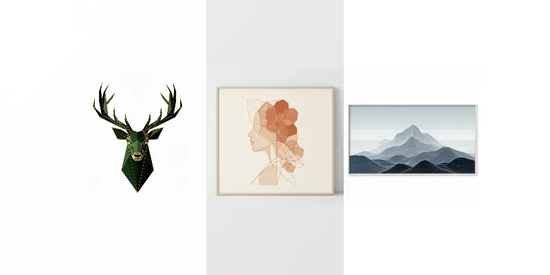 Geometric Minimalist Line Art Posters generated by undefined