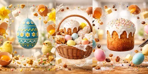 Easter Food Splash Dynamic Compositions generated by chatgpt-image