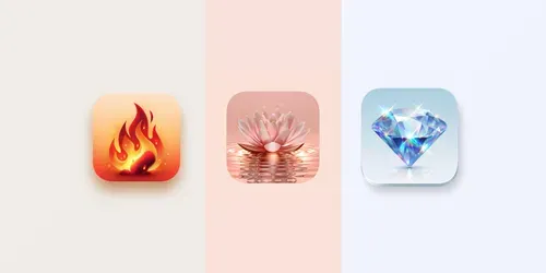 Modern Aesthetic iOS App Icons generated by midjourney