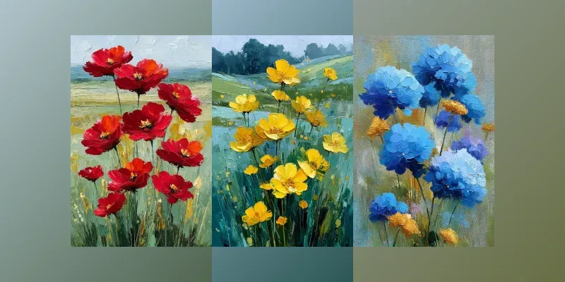 Expressive Floral Oil Paintings generated by undefined