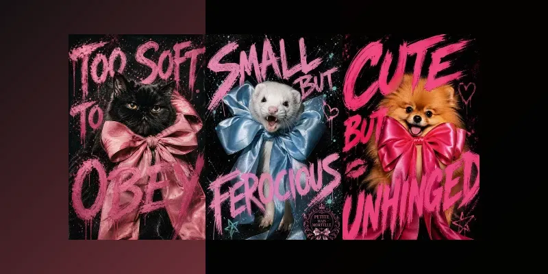 Grunge Coquette Animal Poster Style generated by undefined