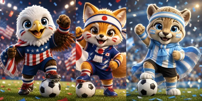 Cute World Cup Mascot Creators generated by undefined