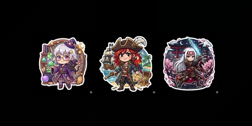 Chibi Anime Style Stickers generated by gemini-image
