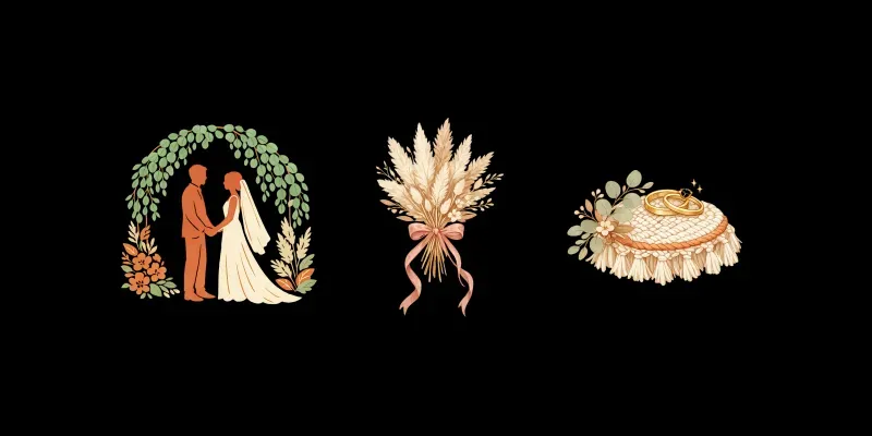 Boho Wedding Vector Cliparts generated by undefined