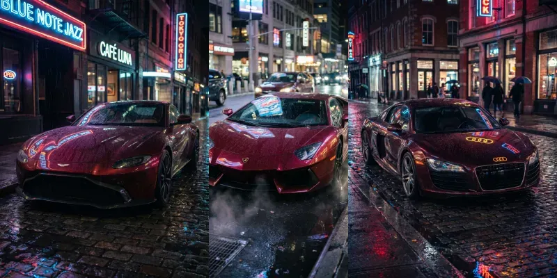 Burgundy Cinematic Automotive Art generated by undefined