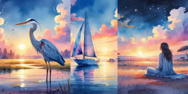 Dreamy Watercolor Paintings generated by undefined