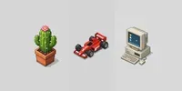 Minimal Isometric 8bit Pixel Icons chatgpt-image prompt mini thumbnail