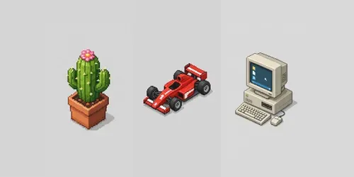 Minimal Isometric 8bit Pixel Icons generated by chatgpt-image