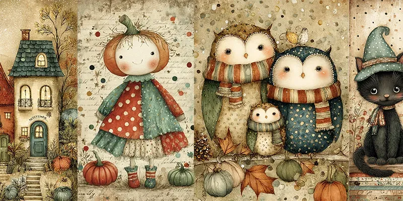 Whimsical Halloween Character Ephemera generated by undefined