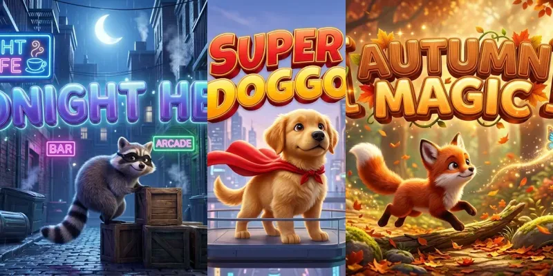 Cartoon Animal Poster With Text