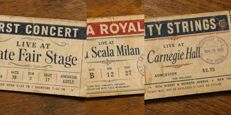 Vintage Concert Ticket Stubs generated by undefined