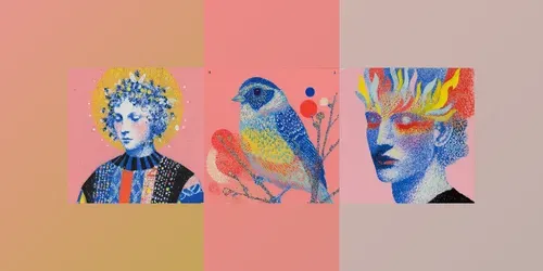 Risograph Pop Folk Illustration Style generated by midjourney