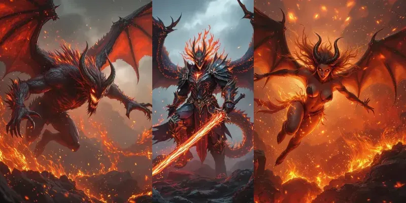 Heaven Vs Hell Fantasy Art RPG Designs generated by undefined