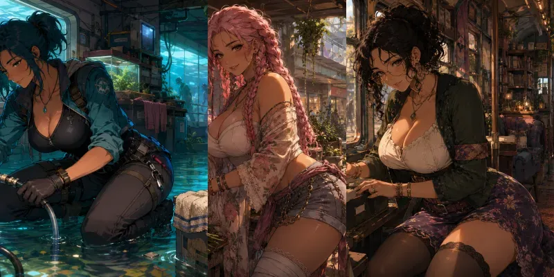 Lofi Anime Curvy Zombie Survivors generated by undefined