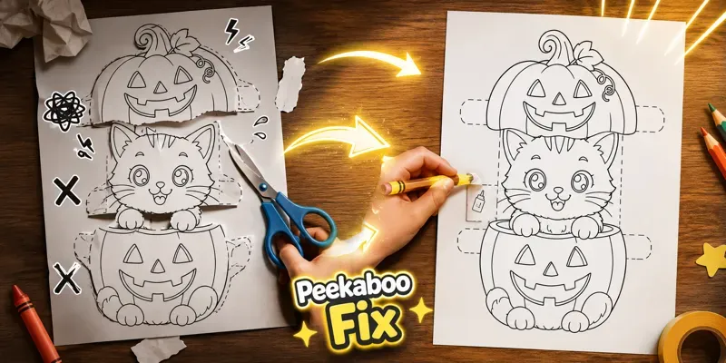 Peekaboo Coloring Book Paper Crafts generated by undefined