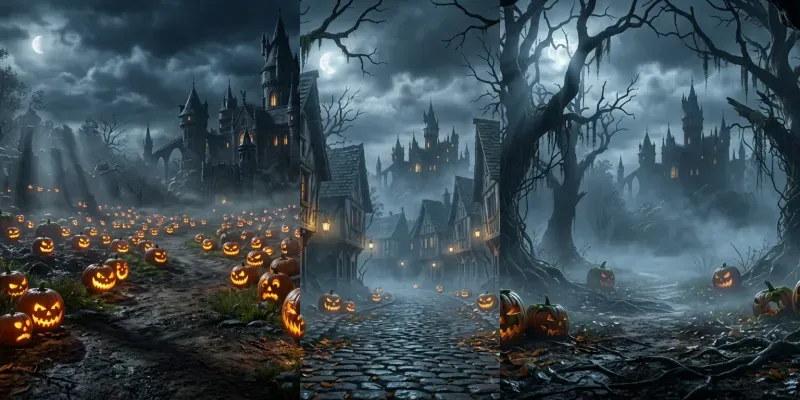 Cinematic Haunted Halloween Sceneries