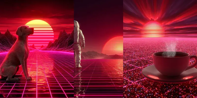 3D Synthwave Neon Retro Glows generated by undefined