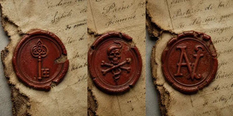 Junk Journal Wax Seal Parchment Ephemera generated by undefined