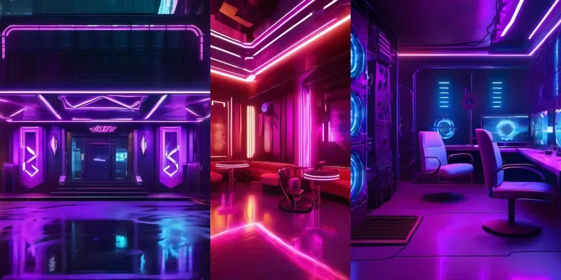 100 Cyberpunk Environments generated by undefined