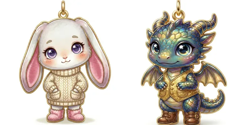 Luxury Cloisonne Enamel Charm Figures generated by undefined