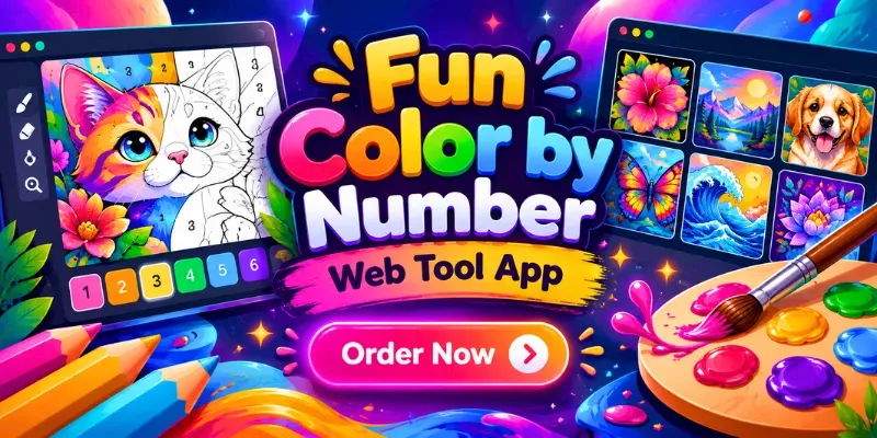Fun Color By Number Web Tool App