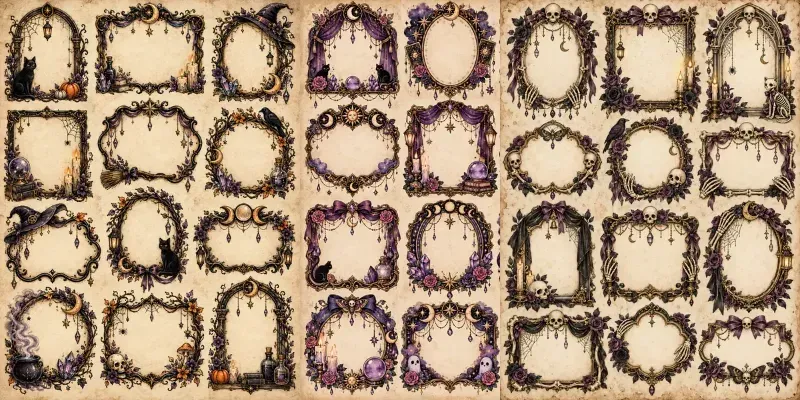 Halloween Ornate Border Frame Sheets