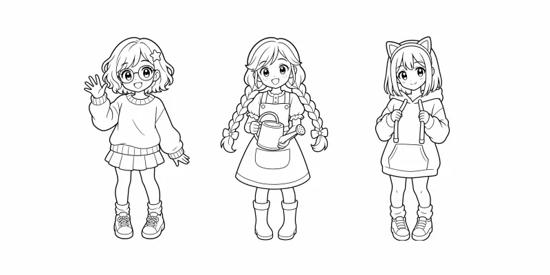 Kawaii Fashion Pose Pages generated by undefined