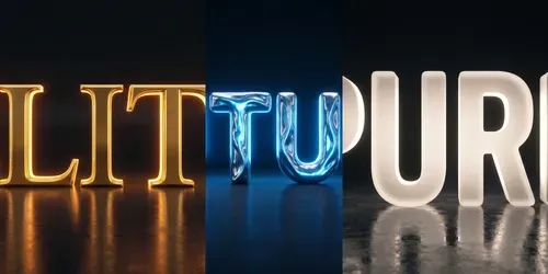 Futuristic 3D Chrome Neon Text Effects generated by gemini-image